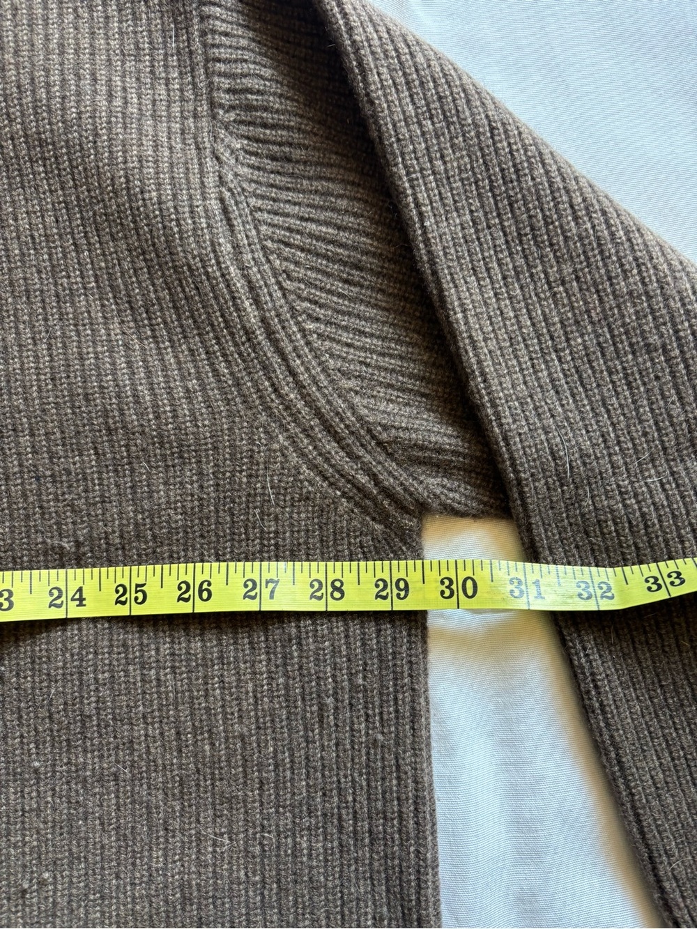 Quince Brown Ribbed V-Neck Button-Front Cardigan - Picture 2 of 3